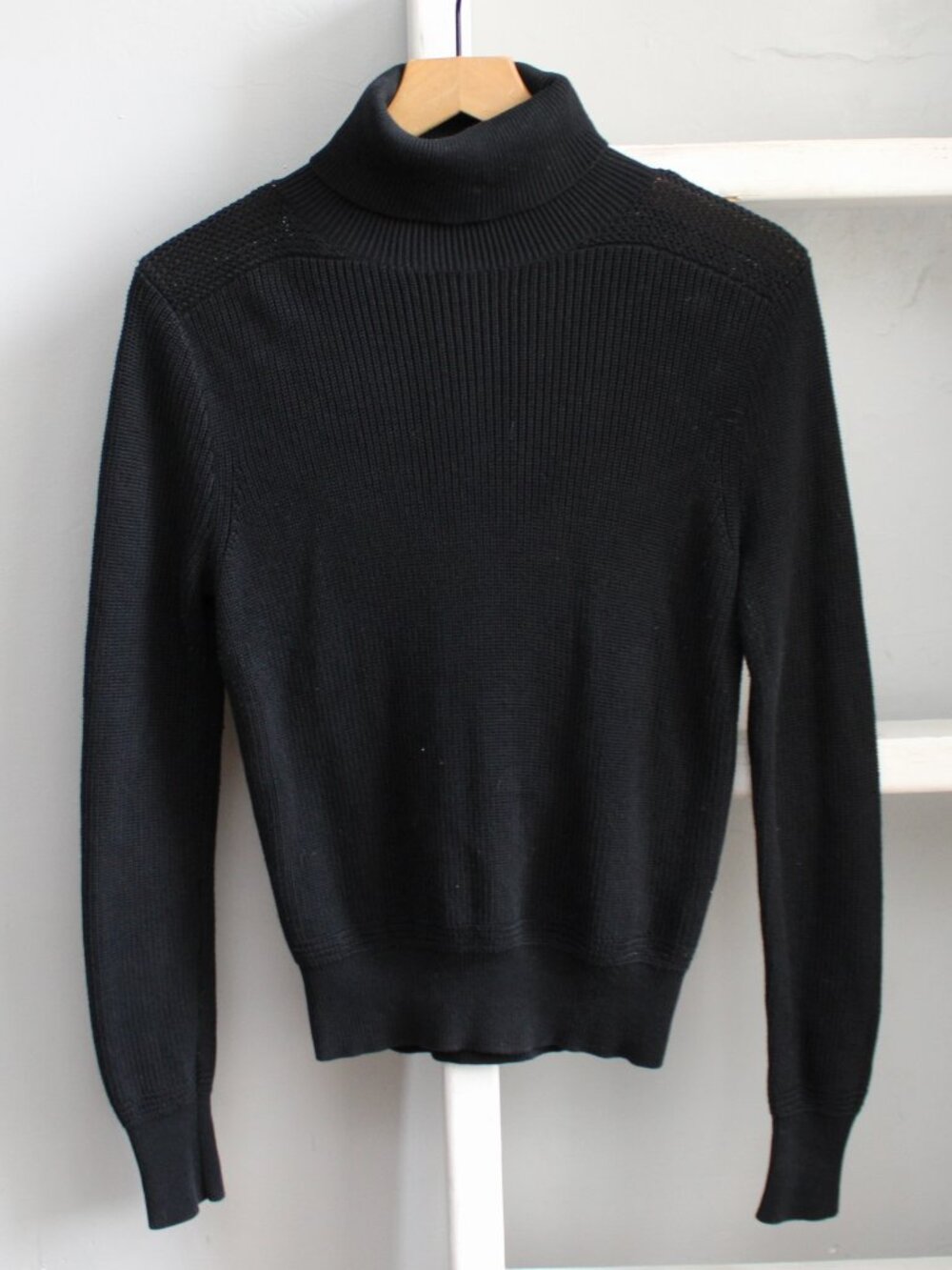 POLO Ralph Lauren Black Cotton Knit Turtleneck Pullover Sweater Size Medium